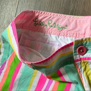 Lilly Pulitzer Pink and Green Striped Women's Shorts